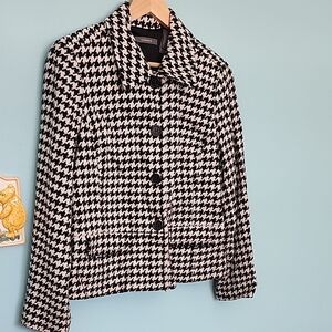 Black and White Houndstooth Women's Jacket